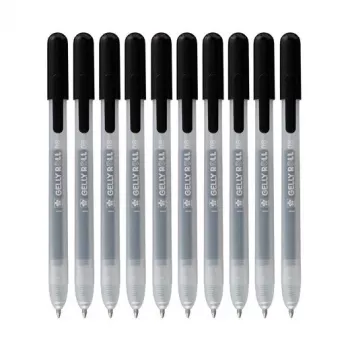 Sakura 9+1 Free Gelly Roll Retractable Classic bolígrafo de gel transparente 0,4 mm tinta negra pack de 10