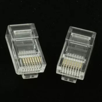 Gembird LC-8P8C-002/50 conector modular RJ-45, transparente, dorado, pack de 50
