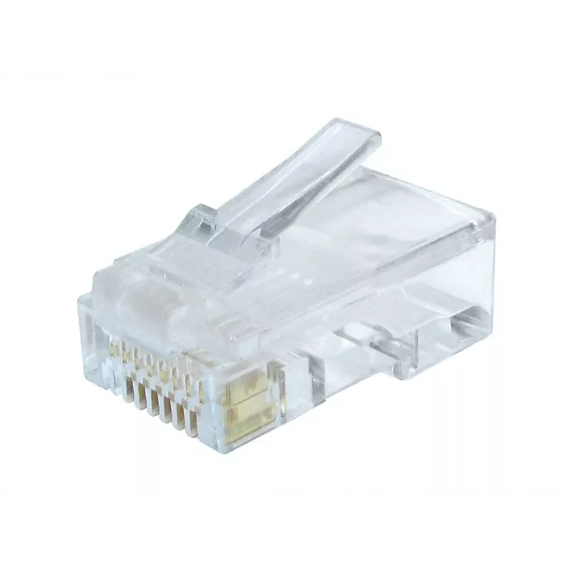 Gembird LC-8P8C-002/50 conector modular RJ-45, transparente, dorado, pack de 50