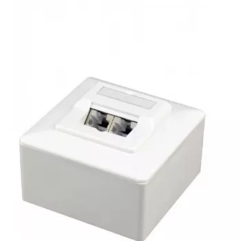 Gembird Cablexpert MWS-2S6-01 toma de corriente con tapa empotrada RJ45 Cat.6 blanca