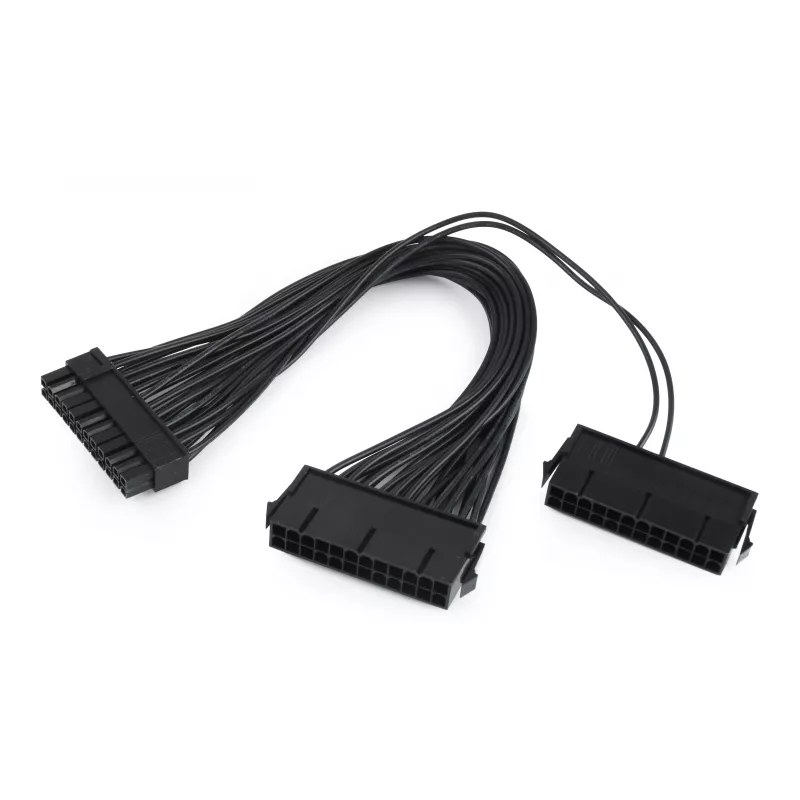 GEMBIRD CC-PSU24-01 cable de extensión de alimentación ATX de 24 pines, macho a hembra, 30 cm, negro