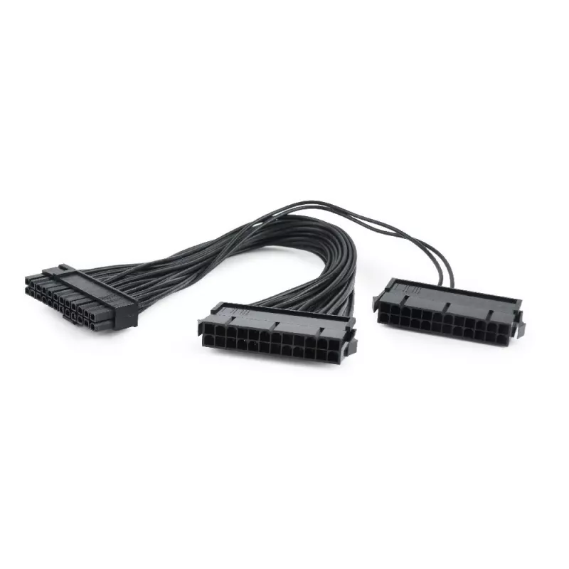 GEMBIRD CC-PSU24-01 cable de extensión de alimentación ATX de 24 pines, macho a hembra, 30 cm, negro
