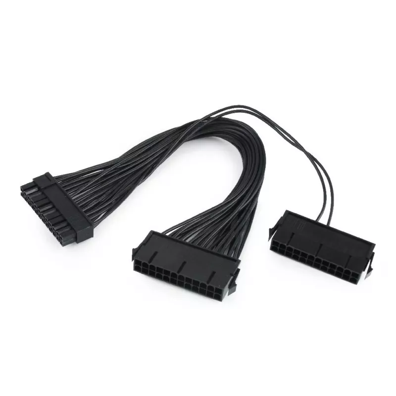GEMBIRD CC-PSU24-01 cable de extensión de alimentación ATX de 24 pines, macho a hembra, 30 cm, negro