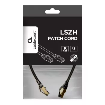 GEMBIRD PP8-LSZHCU-BK-0.5M cable de red S/FTP Cat.8 LSZH negro 0,5m