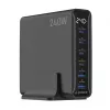 Gembird TA-UC-2A4C-PD240-01-BK cargador USB de 6 puertos 240W GaN negro