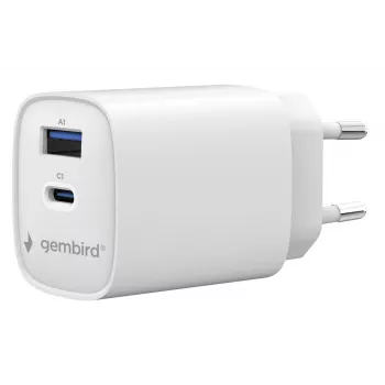 Gembird TA-UC-1A1C-PD45-01-W fuente de alimentación USB-C PD 45W blanca
