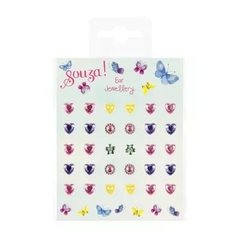 Souza! pendientes de mariposa autoadhesivos 30 unidades (pack grande de 12 sets)