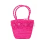 Souza! bolso de paja infantil con adornos florales, rosa
