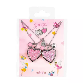 Souza! set de collares de amistad para niñas, 2 unidades corazones BFF