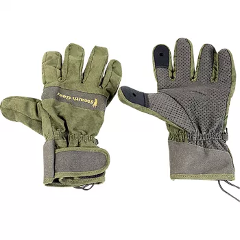 STEALTH GEAR guantes talla M - negros, dedos completos con puntas abatibles, compatibles con pantalla táctil, cortavientos e hidrófugos