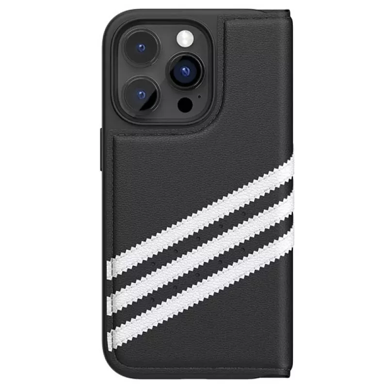 Adidas Originals OR Booklet Case PU para iPhone 14 Pro Negro/Blanco