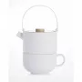 Bredemeijer Umea Set Tea-for-One Blanco con tapa de bambú