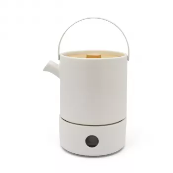 Bredemeijer Umea set de té 1,2L blanco con calienta teteras 142010
