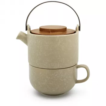 Bredemeijer Tea-for-One Umea beige / tapa de acacia 142024