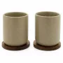 Bredemeijer Umea set de 2x tazas de té 200ml beige con posavasos 142025