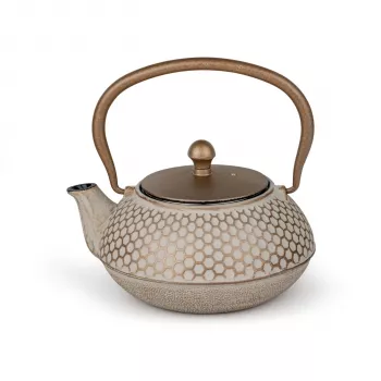 Bredemeijer Tetera de Hierro Fundido Jiangxi 0,7L Beige con Filtro de Té de Acero Inoxidable 153203