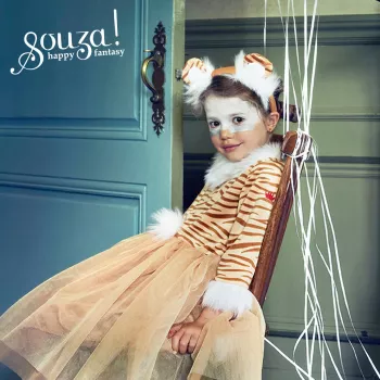 Souza! Vestido de disfraz Thara Tigress + diadema para niñas 3-4 años