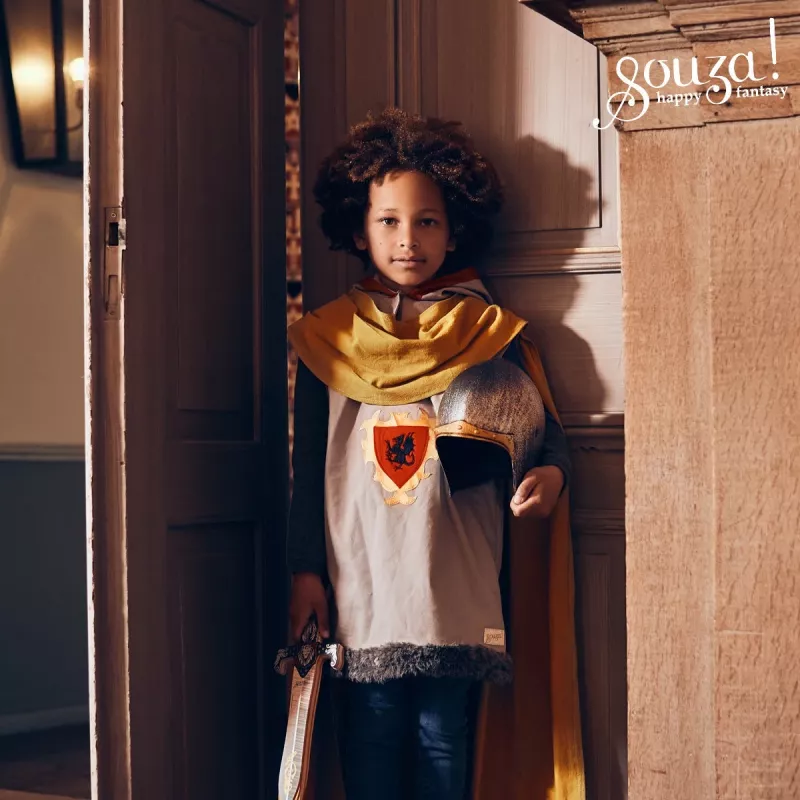 Souza! Disfraz de caballero Marcus con armadura blanda y capa para niños 3-4 años