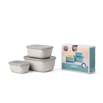 Mepal Cirqula Multi Bowl Set 3 piezas, Nordic White