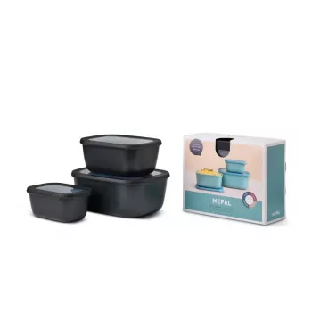 Mepal Cirqula Multi Bowl Set 3 piezas, Nordic Black