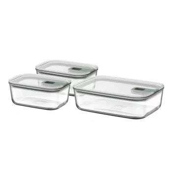 MEPAL EasyClip Set de recipientes de conservación, Nordic Green, 3 uds. (2x 0,7 L, 1x 1,5 L)