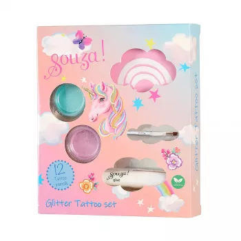 Souza! tatuajes temporales de purpurina Unicorn 12 piezas