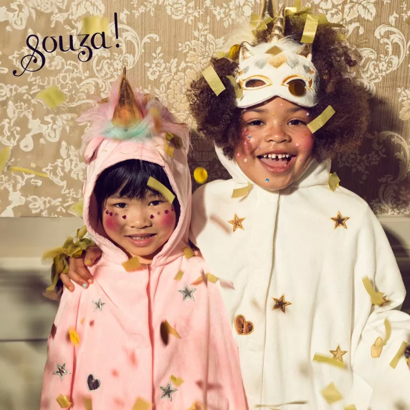 Souza! Disfraz de capa con capucha de unicornio para niños 4-8 años