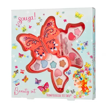 Souza Estuche de maquillaje infantil mariposa 13 piezas