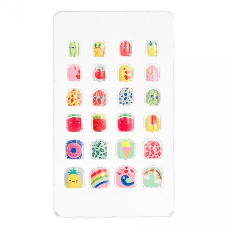 Souza! Uñas postizas para niños surtido de frutas (pack grande con 10 sets)