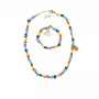 Souza! Set de collar y pulsera Millie azul, bisutería infantil con cuentas florales