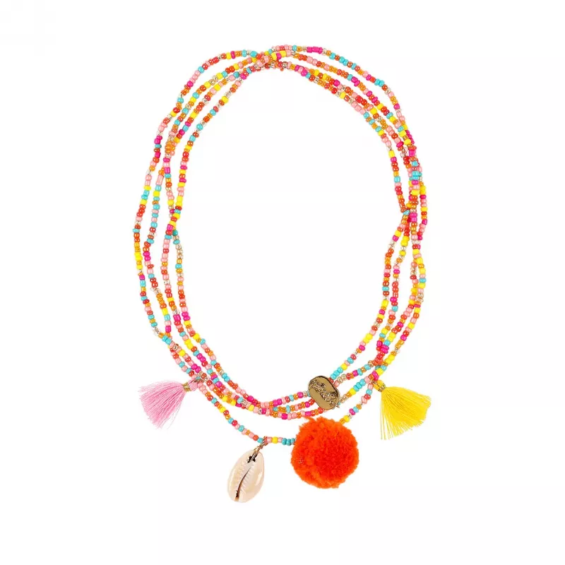 Souza! Collar de cuentas multicolor con charms Sylvie - 4 hilos para niños pequeños