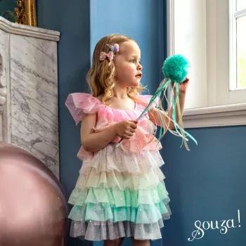 Souza! Disfraz de vestido de tul de princesa arcoíris Fenne para niñas 3-4 años