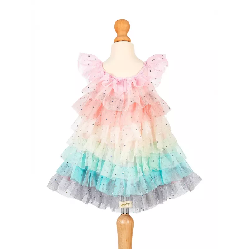 Souza! Disfraz de vestido de tul de princesa arcoíris Fenne para niñas 3-4 años