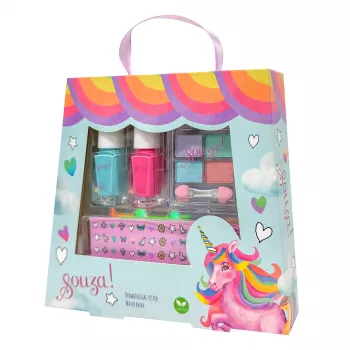 Souza! Set de maquillaje y manicura infantil 4 piezas unicornio