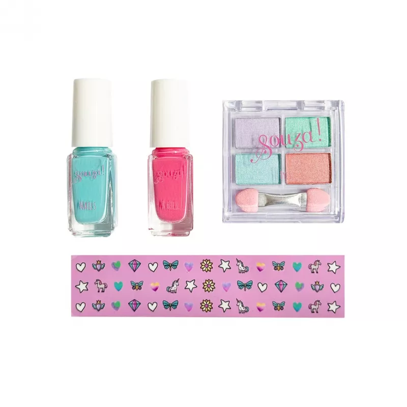 Souza! Set de maquillaje y manicura infantil 4 piezas unicornio