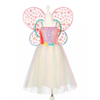 Souza! Vestido de disfraz de hada mariposa con alas Flora 3-4 años