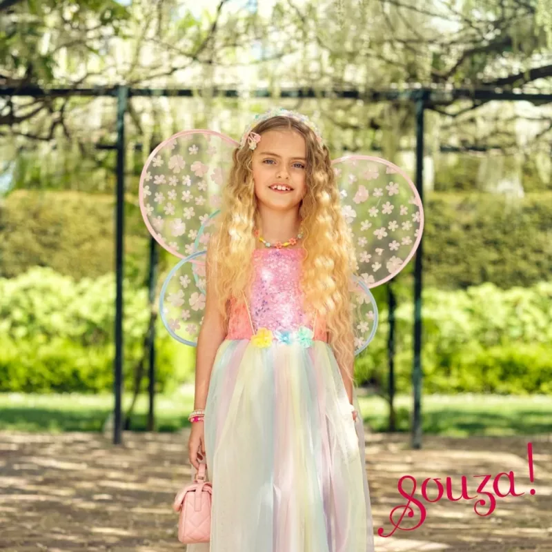 Souza! Vestido de disfraz de hada mariposa con alas Flora 3-4 años