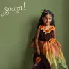 Souza! Vestido de disfraz de bruja Sabrina con falda de tul y sombrero para niñas 5-7 años