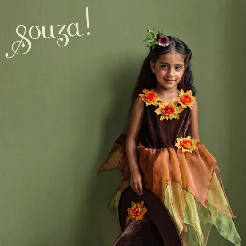 Souza! Vestido de disfraz de bruja Sabrina con falda de tul y sombrero para niñas 5-7 años