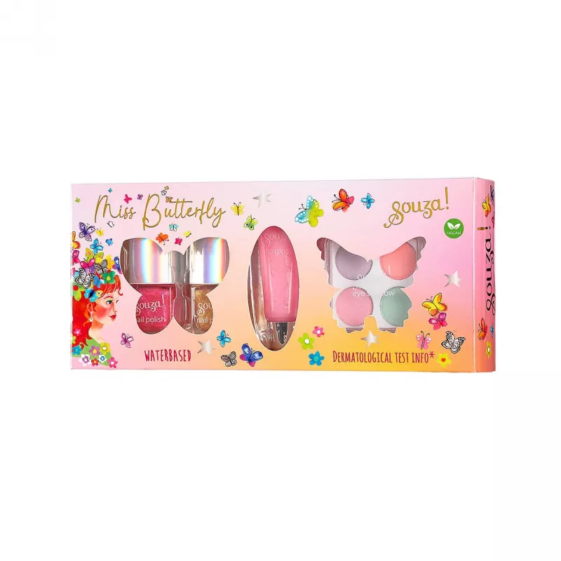 Souza! Set de maquillaje infantil mariposa 7 piezas