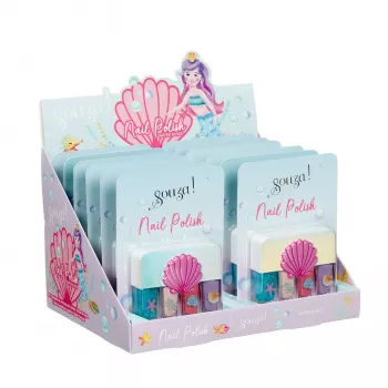 Souza! Set de pintauñas para niñas - 4 pintauñas con base de agua y pelables (rosa, lila, azul, purpurina)