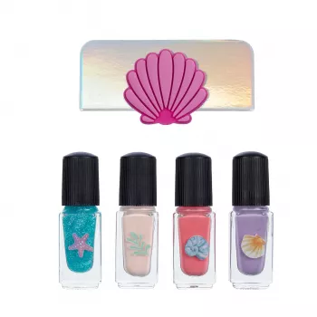 Souza! Set de pintauñas para niñas - 4 pintauñas con base de agua y pelables (rosa, lila, azul, purpurina)