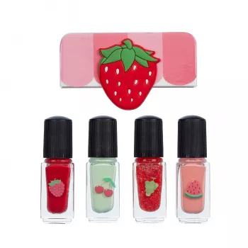 Souza! Set de pintauñas para niñas - 4 pintauñas pelables con base de agua y aroma a frutas, caja de regalo