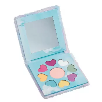 Souza! Paleta de sombras de ojos para niñas con espejo en estuche suave de unicornio, 9 tonos