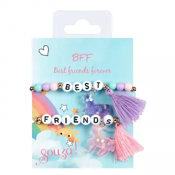 Souza! Pulseras de amistad con cuentas para niñas, 2 piezas BFF