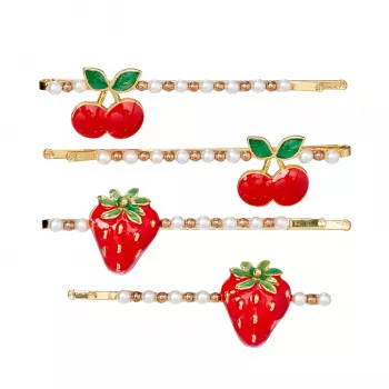 Souza! Pinzas para el pelo de fresa y cereza Yda 4 piezas