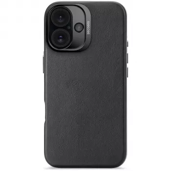 Decoded funda trasera de piel para Apple iPhone 16 - Negro