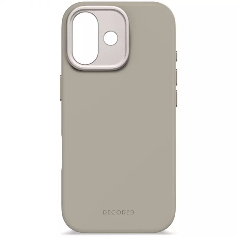 Funda trasera de silicona AntiMicrobial Decoded para iPhone 17 compatible con MagSafe Soft Taupe