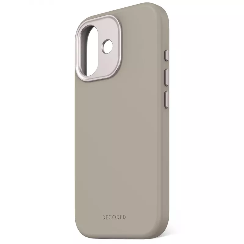 Funda trasera de silicona AntiMicrobial Decoded para iPhone 17 compatible con MagSafe Soft Taupe