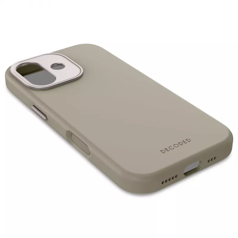 Funda trasera de silicona AntiMicrobial Decoded para iPhone 17 compatible con MagSafe Soft Taupe